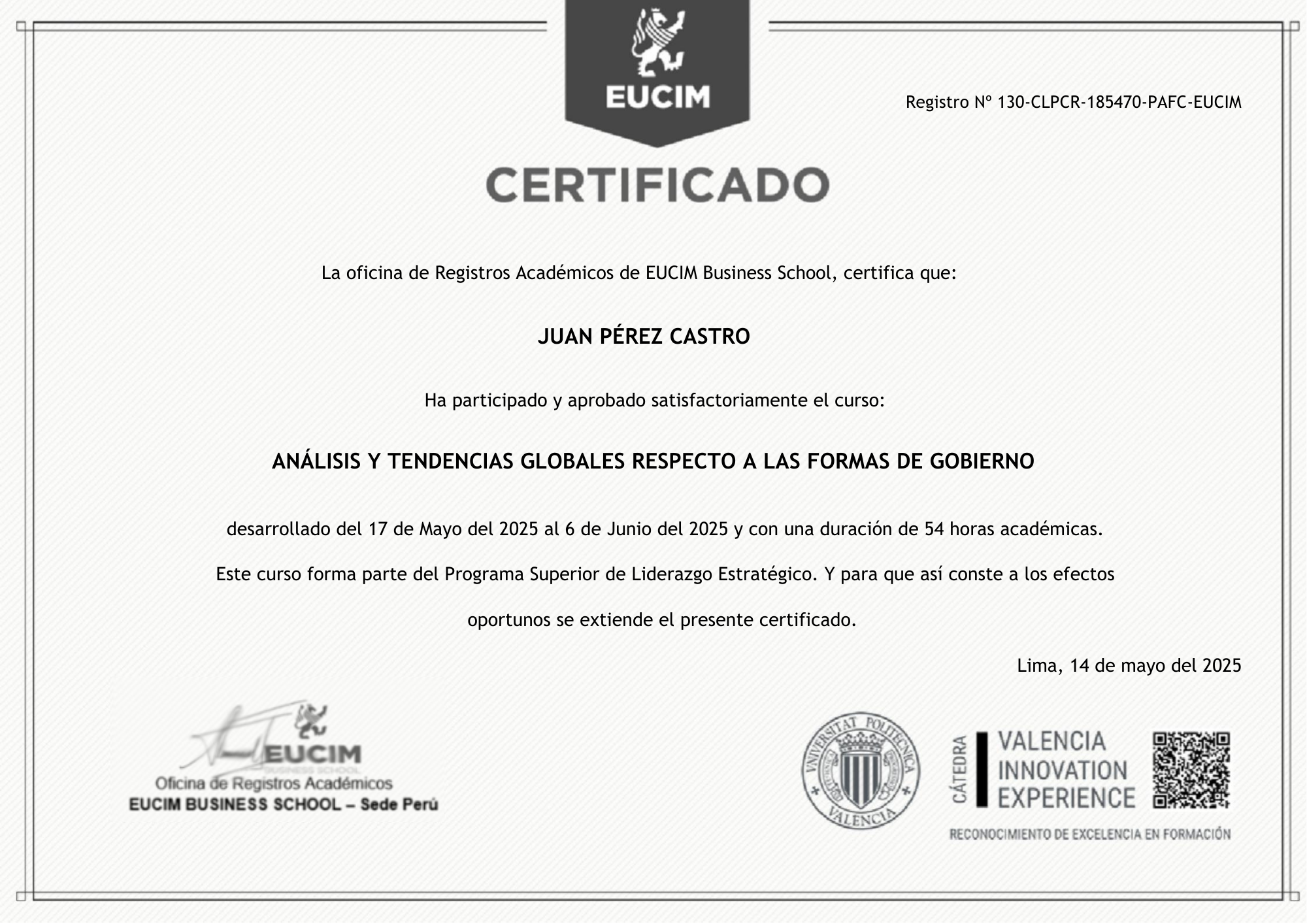 Certificado que respalda tu formación