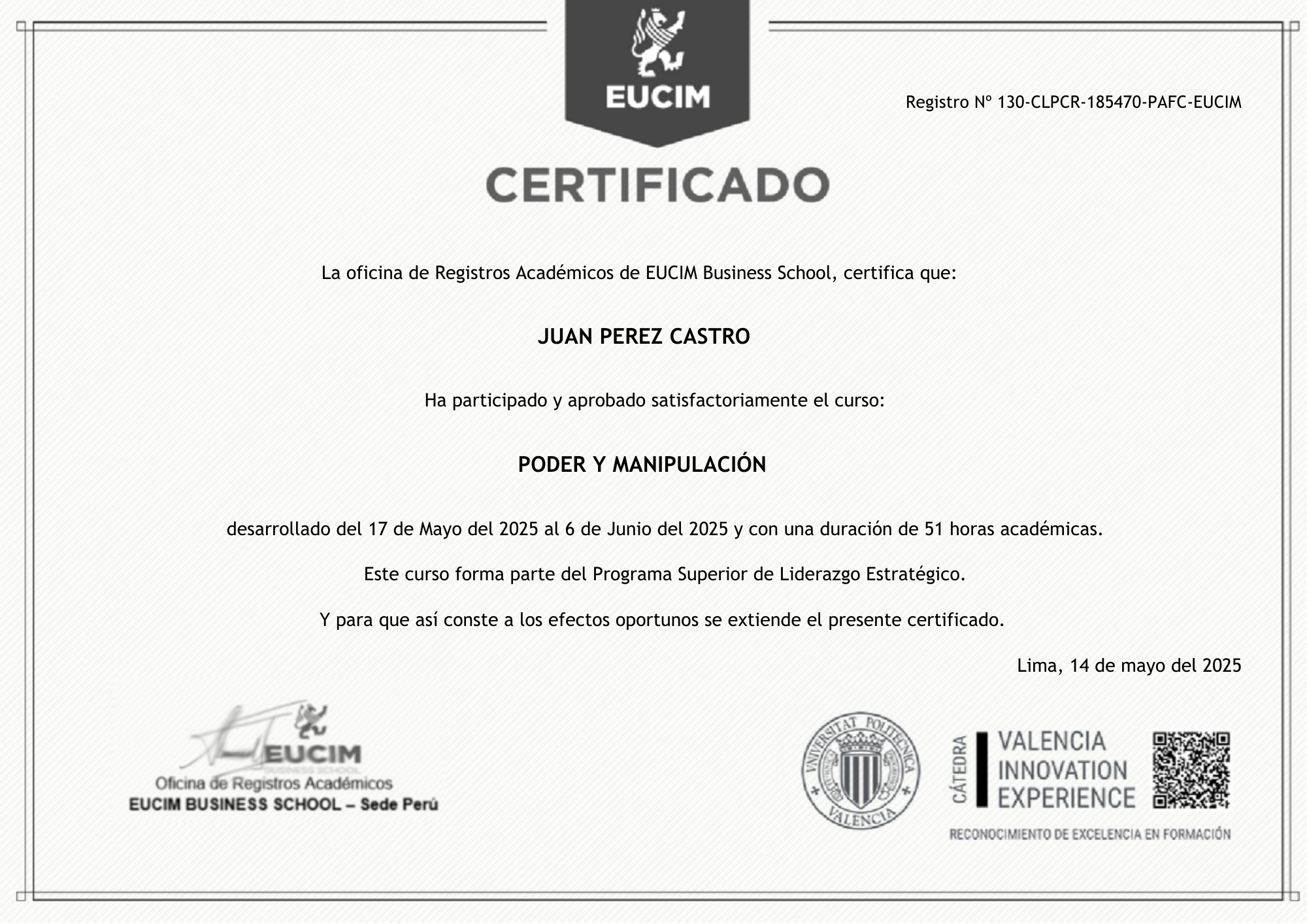 Certificado que respalda tu formación