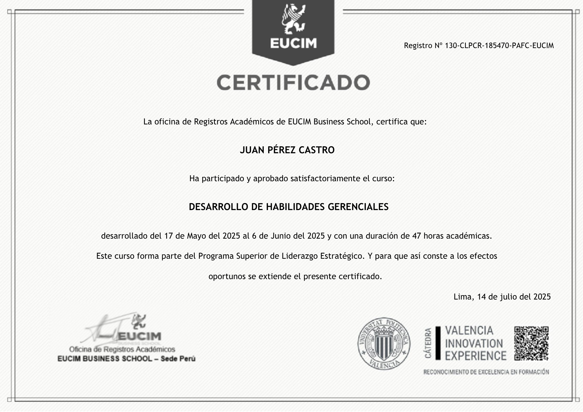 Certificado que respalda tu formación